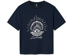 Name It t-shirt navy blazer with seashell print